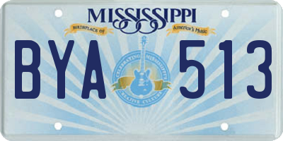 MS license plate BYA513