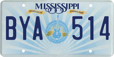 MS license plate BYA514