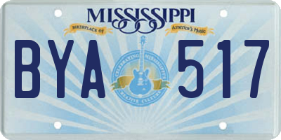 MS license plate BYA517
