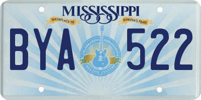 MS license plate BYA522