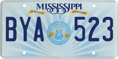 MS license plate BYA523