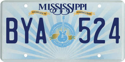 MS license plate BYA524