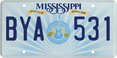 MS license plate BYA531