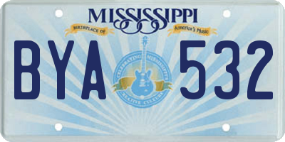 MS license plate BYA532