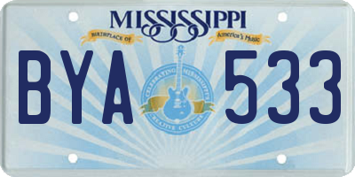 MS license plate BYA533