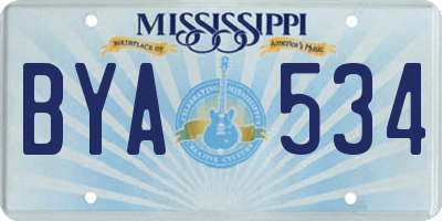 MS license plate BYA534