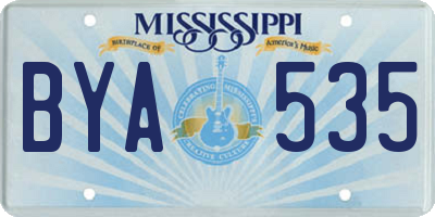 MS license plate BYA535
