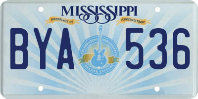 MS license plate BYA536