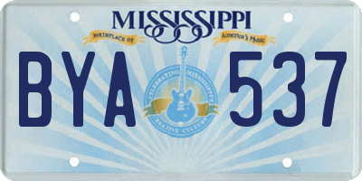 MS license plate BYA537