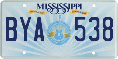 MS license plate BYA538