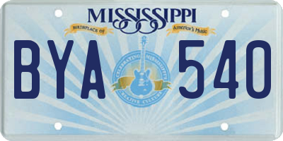 MS license plate BYA540