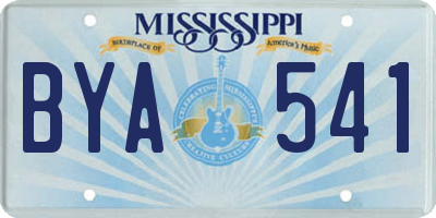 MS license plate BYA541