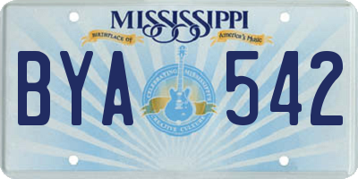 MS license plate BYA542