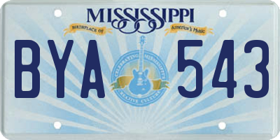 MS license plate BYA543