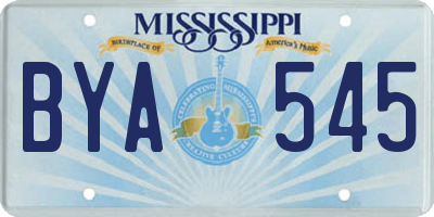 MS license plate BYA545