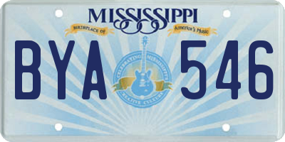 MS license plate BYA546