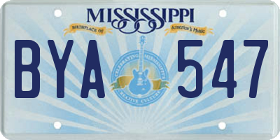 MS license plate BYA547