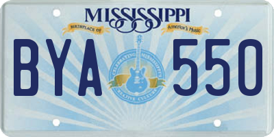 MS license plate BYA550