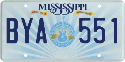 MS license plate BYA551