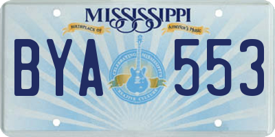 MS license plate BYA553