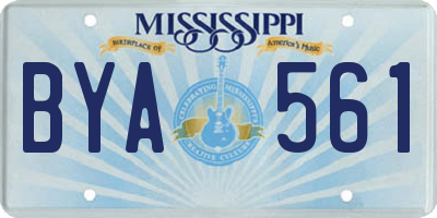 MS license plate BYA561