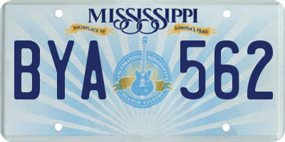 MS license plate BYA562