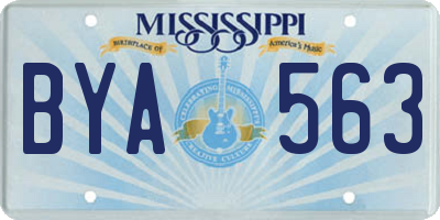 MS license plate BYA563