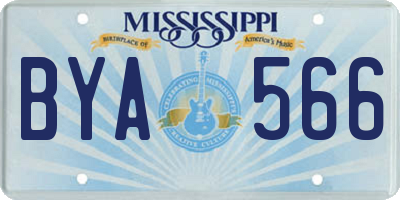 MS license plate BYA566