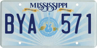 MS license plate BYA571