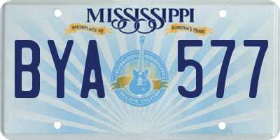 MS license plate BYA577