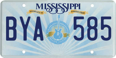 MS license plate BYA585