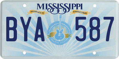 MS license plate BYA587