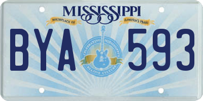 MS license plate BYA593