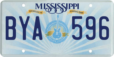MS license plate BYA596