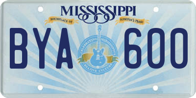 MS license plate BYA600