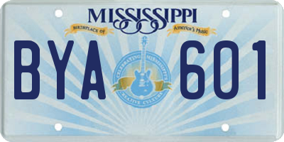 MS license plate BYA601
