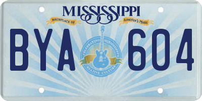 MS license plate BYA604