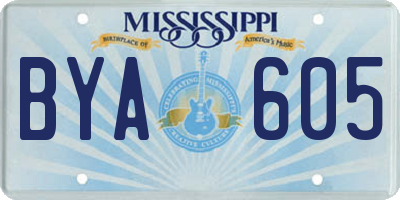 MS license plate BYA605