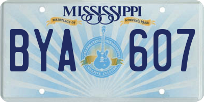 MS license plate BYA607