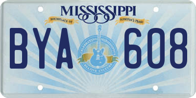 MS license plate BYA608