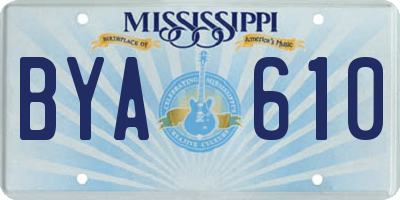 MS license plate BYA610