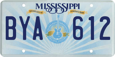 MS license plate BYA612