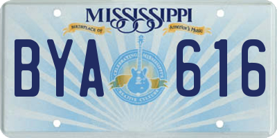 MS license plate BYA616