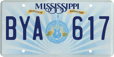 MS license plate BYA617