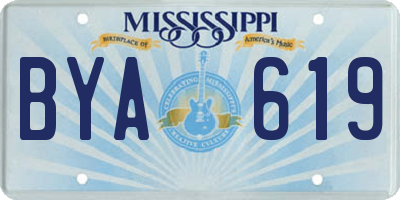 MS license plate BYA619