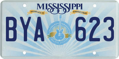 MS license plate BYA623