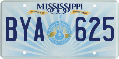 MS license plate BYA625