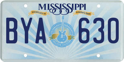 MS license plate BYA630
