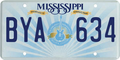 MS license plate BYA634