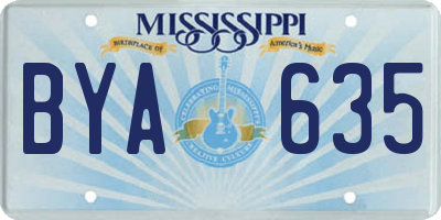 MS license plate BYA635